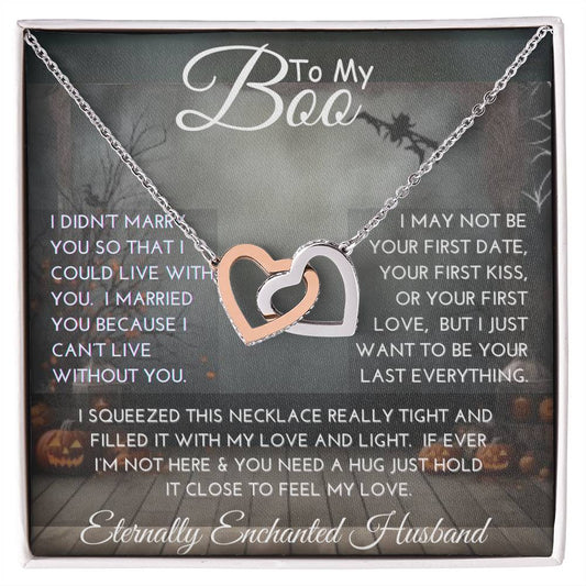 To My Boo Interlocking Hearts Necklace