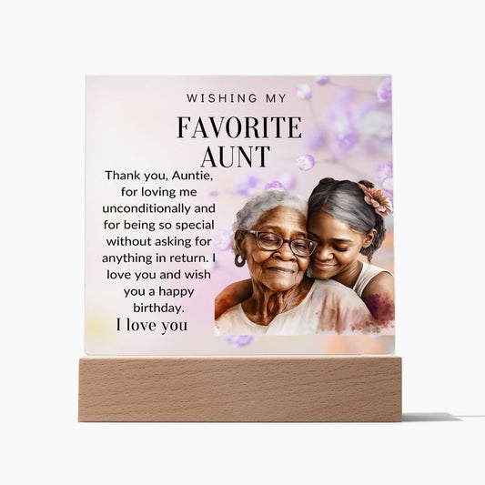 Favorite Aunt Birthday Acrylic Plaque