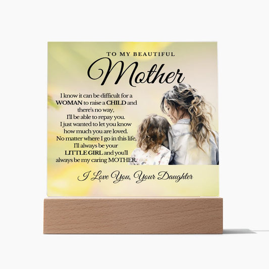 To My Beautiful Mother Acrylic Plaque A-4