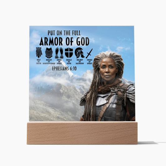 Put On The Full Armor Of God Acrylic Square Plaque