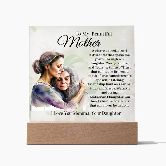 To My Beautiful Mother Acrylic Plaque B-1  Acrylic Plaque