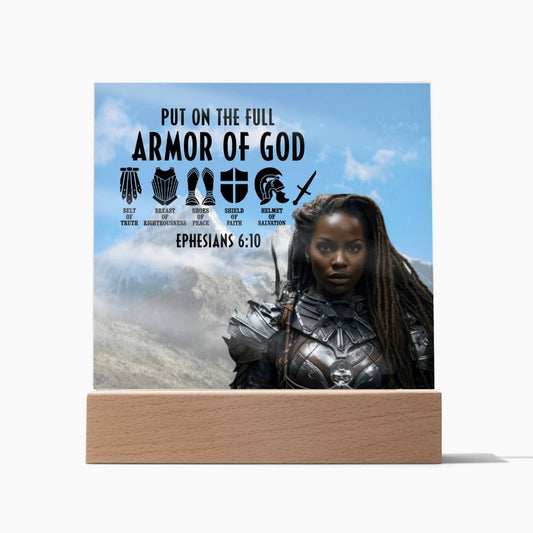 Put On The Full Armor Of God Acrylic Square Plaque A-2