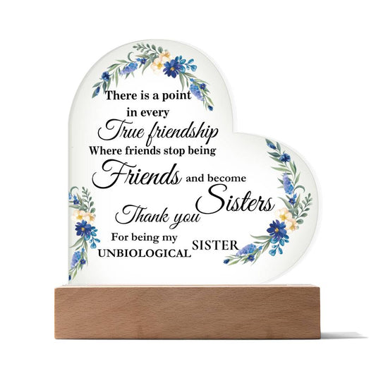 Radiant Bonds Acrylic Heart True Friendship Plaque (Sisters)