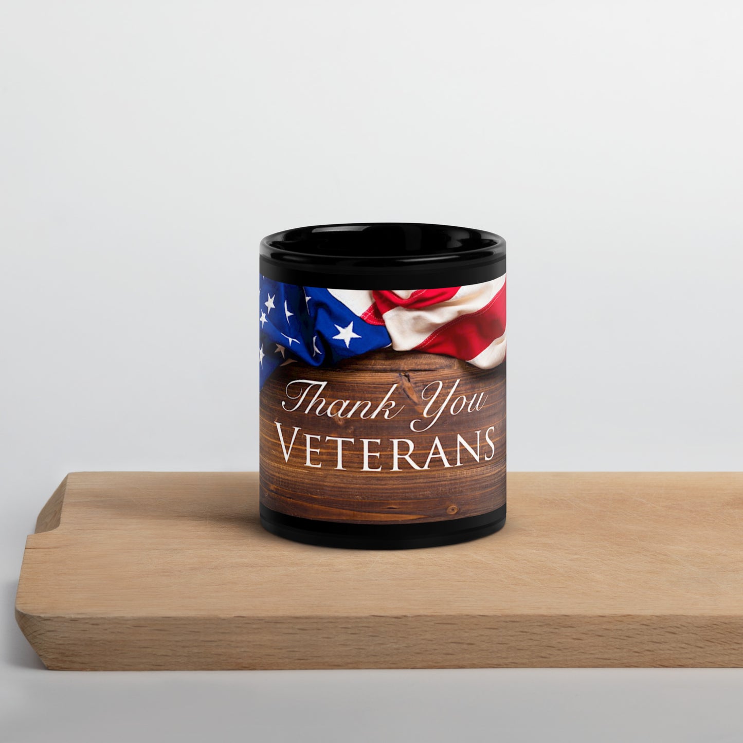 Thank You Veterans Black Glossy Mug