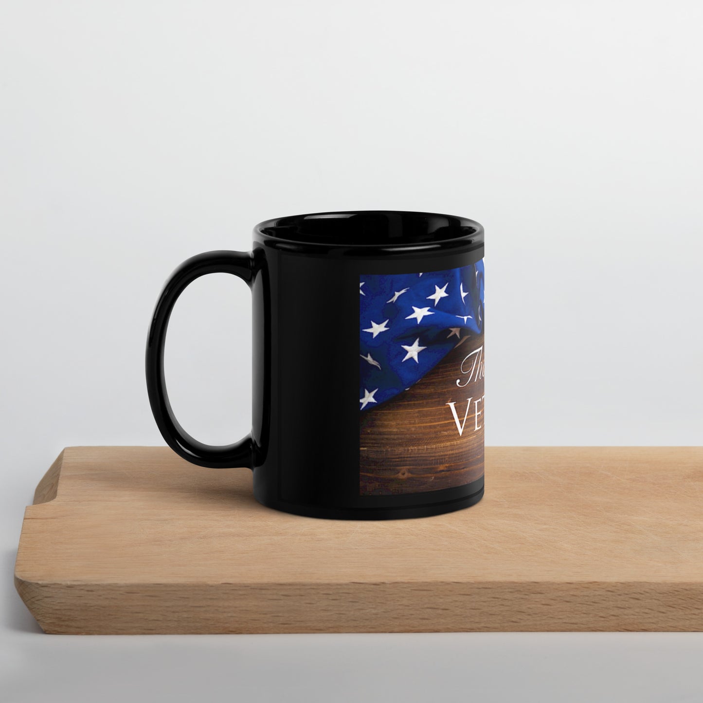 Thank You Veterans Black Glossy Mug