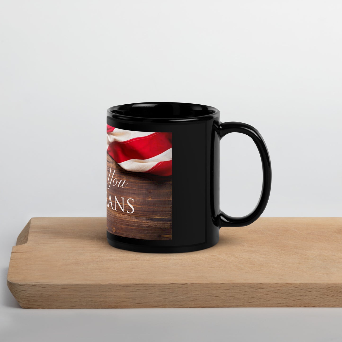 Thank You Veterans Black Glossy Mug