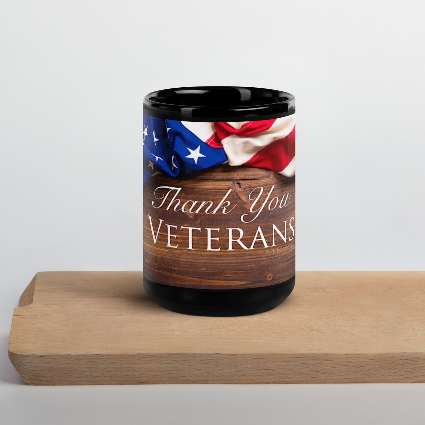 Thank You Veterans Black Glossy Mug