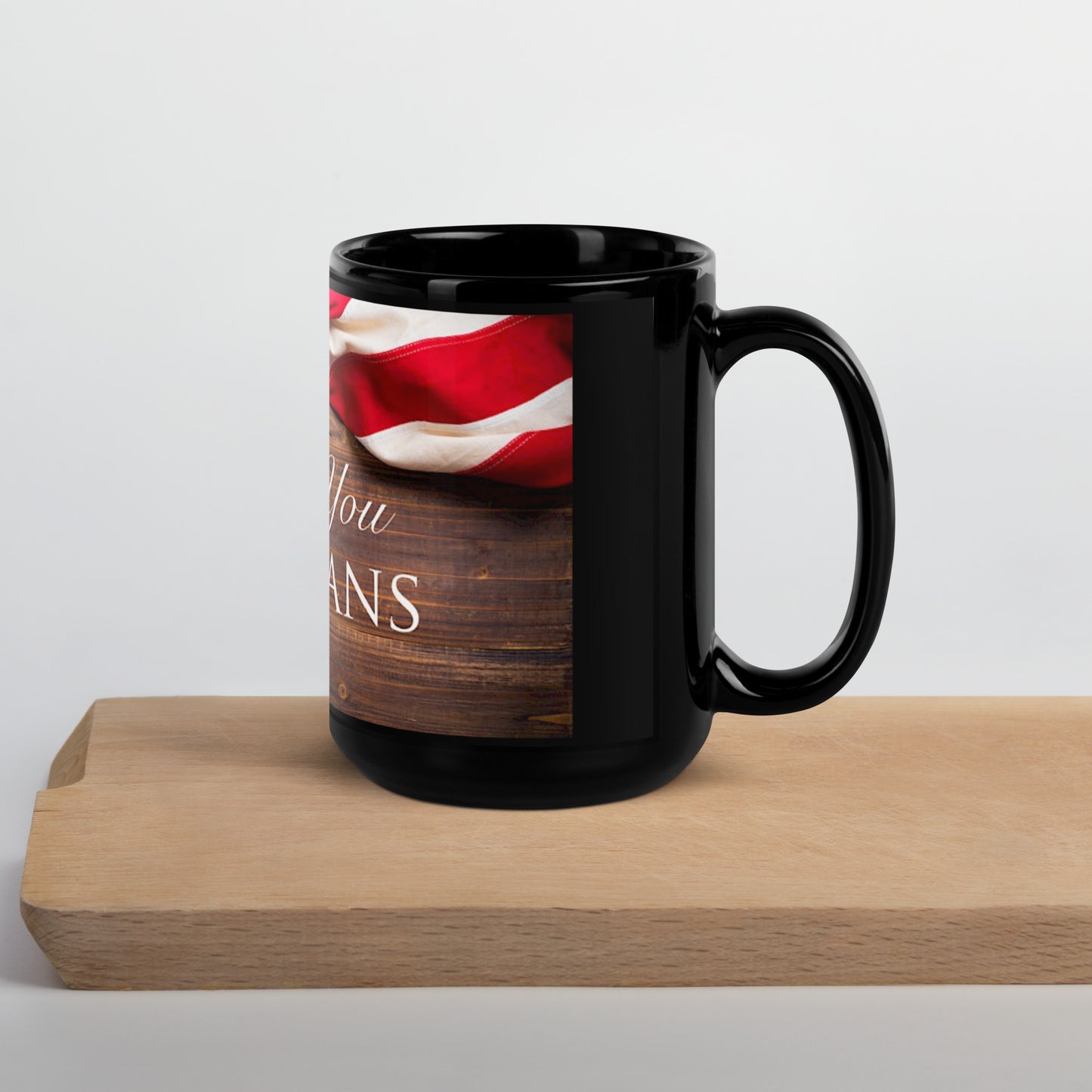 Thank You Veterans Black Glossy Mug