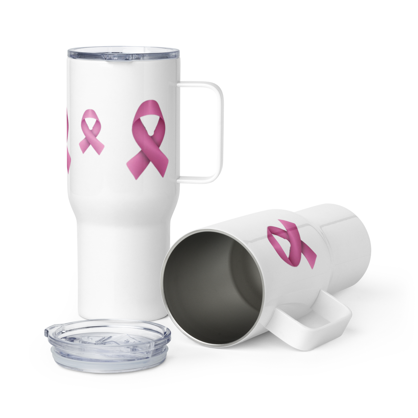 Introducing the "Courage in Every Sip" Cancer Awareness Travel Mug