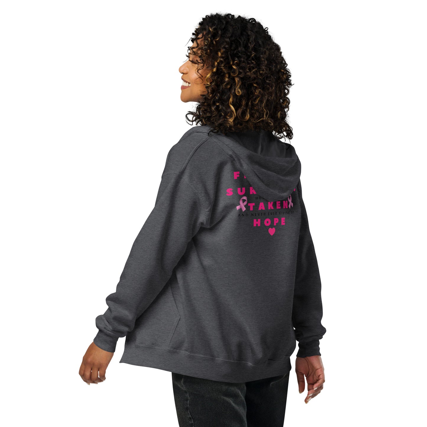 Breast Cancer Awareness Unisex heavy blend zip hoodie