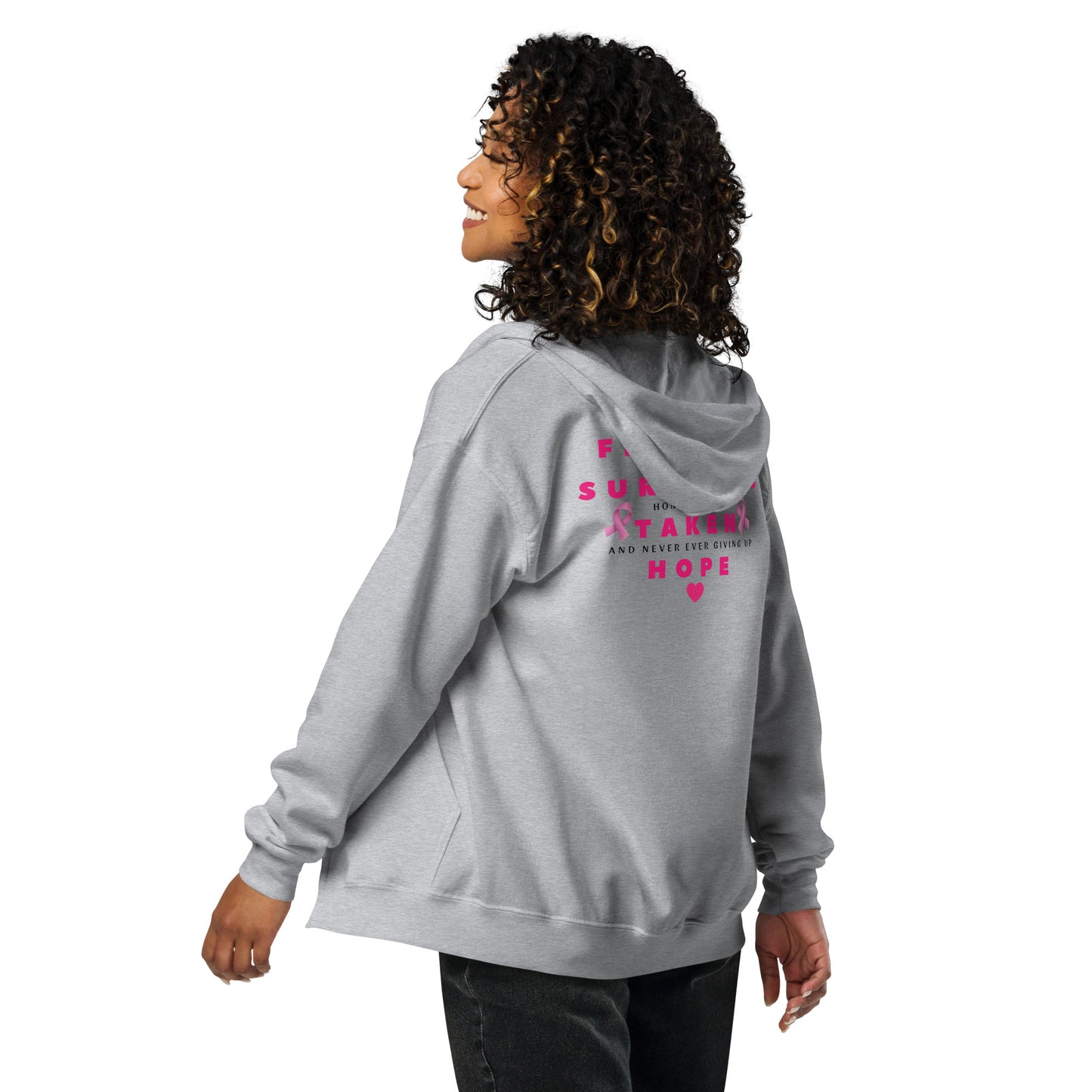 Breast Cancer Awareness Unisex heavy blend zip hoodie