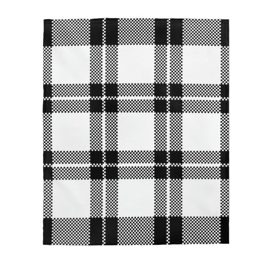 Large Plaid Velveteen Plush Blanket