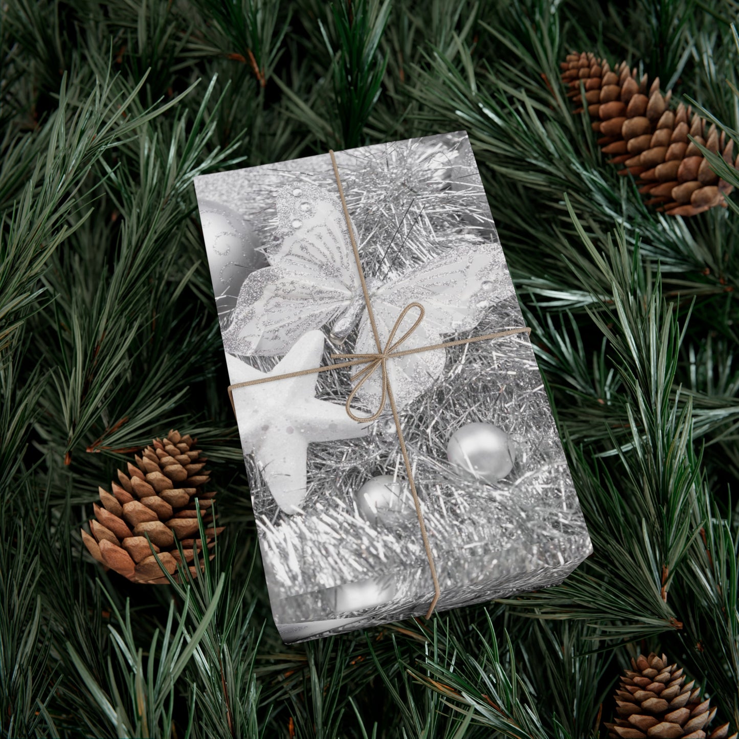 White Christmas Tree Gift Wrap Papers