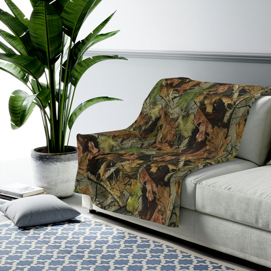 Leaves Camouflage Velveteen Plush Blanket