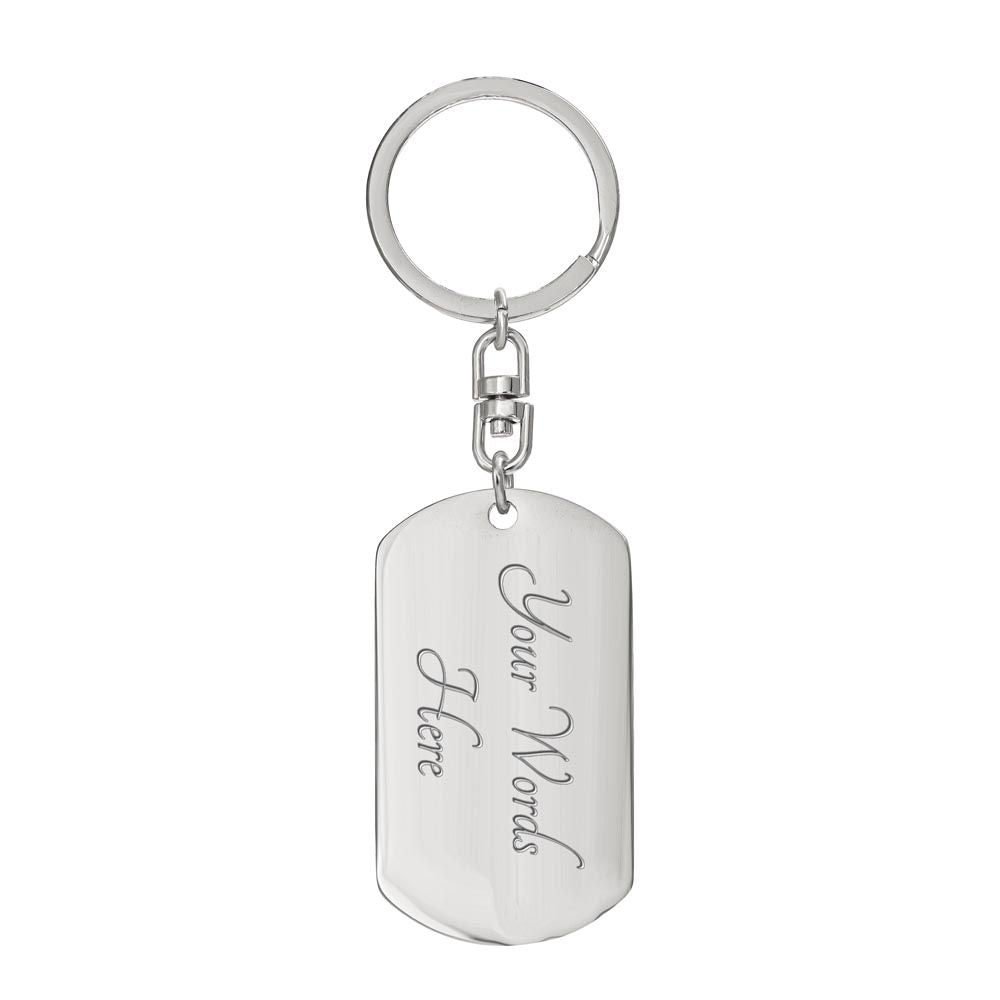 Dear Son Dog Tag with Swivel Keychain
