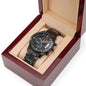 From a Bride To Her New Husband Customized Black Chronograph Watch