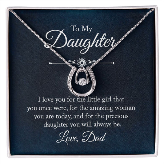 To My Daughter Lucky In Love Necklace