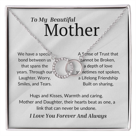 To My Beautiful Mother Perfect Pair Necklace