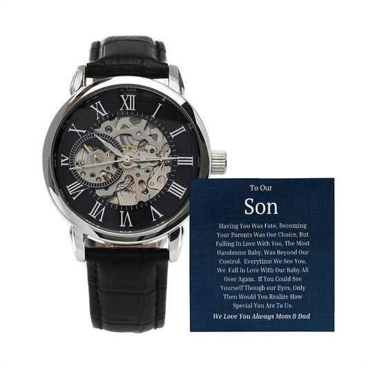 To Our Son Men's Openwork Watch