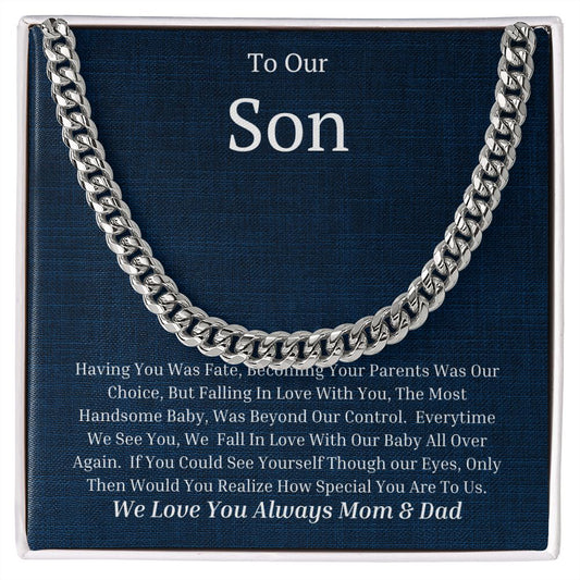 To Our Son Cuban Chain Link