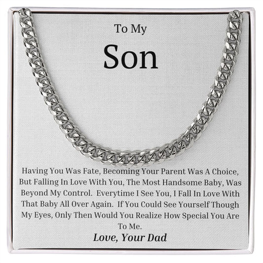 To My Son Cuban Chain Link