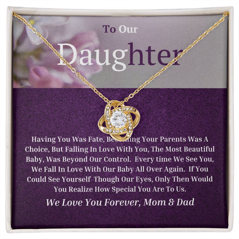 To Our Daughter Love Knot Necklace