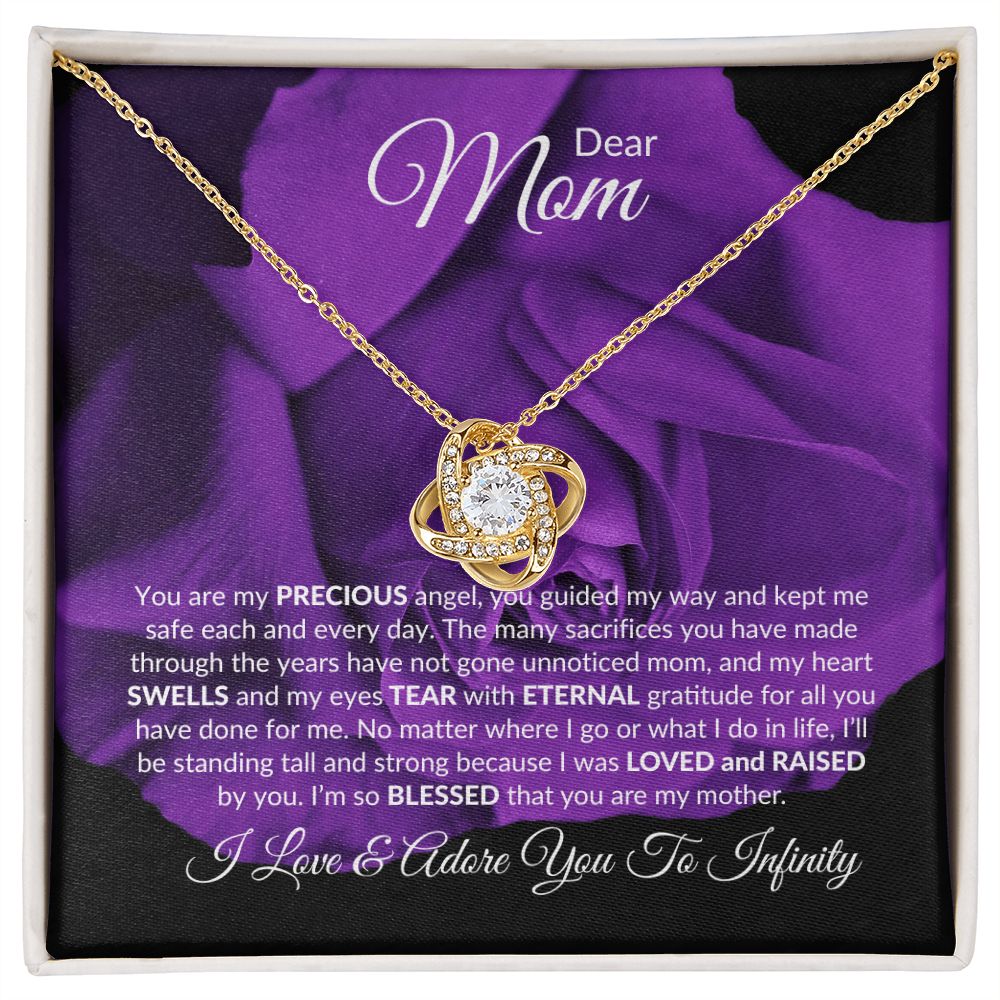 Dear Mom Love Knot Necklace