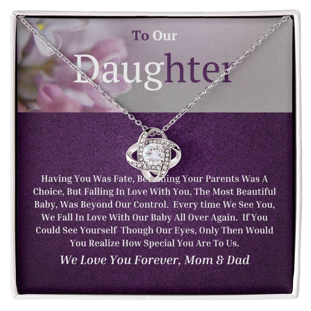 To Our Daughter Love Knot Necklace