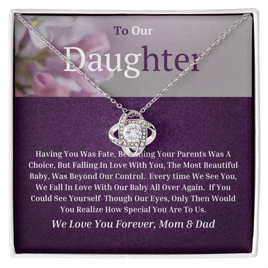 To Our Daughter Love Knot Necklace