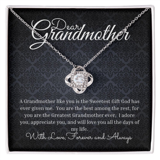 Dear Grandmother  Love Knot Necklace