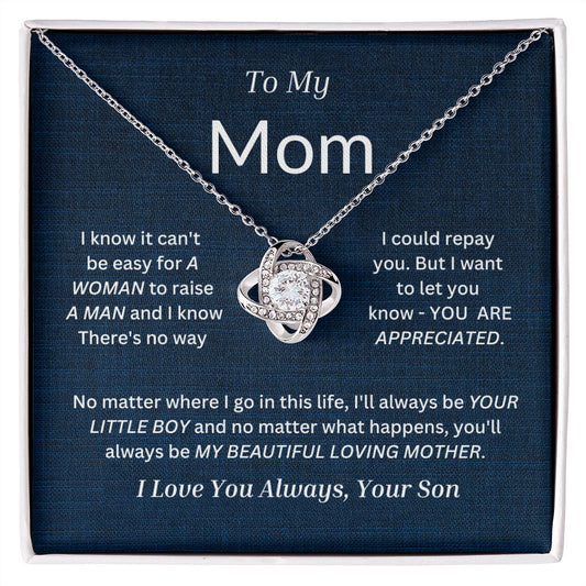 To My Mom Love Knot Necklace