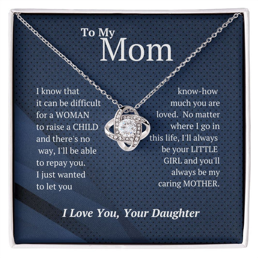 50% Off! HURRY!  (Almost Sold Out) Mom Love Knot -Necklace From-Daughter