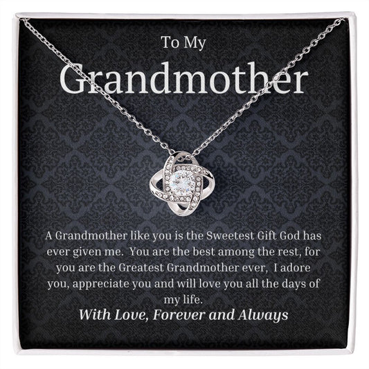 To My Grandmother Love Knot Necklace