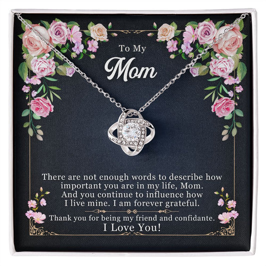 To My mom Love Knot Necklace