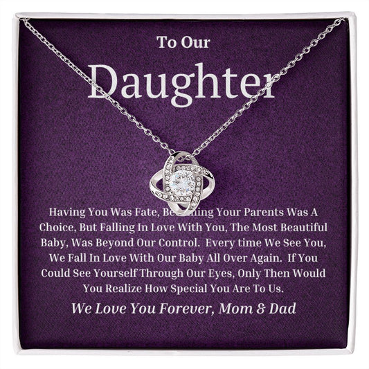 To Our Daughter Love Knot Necklace