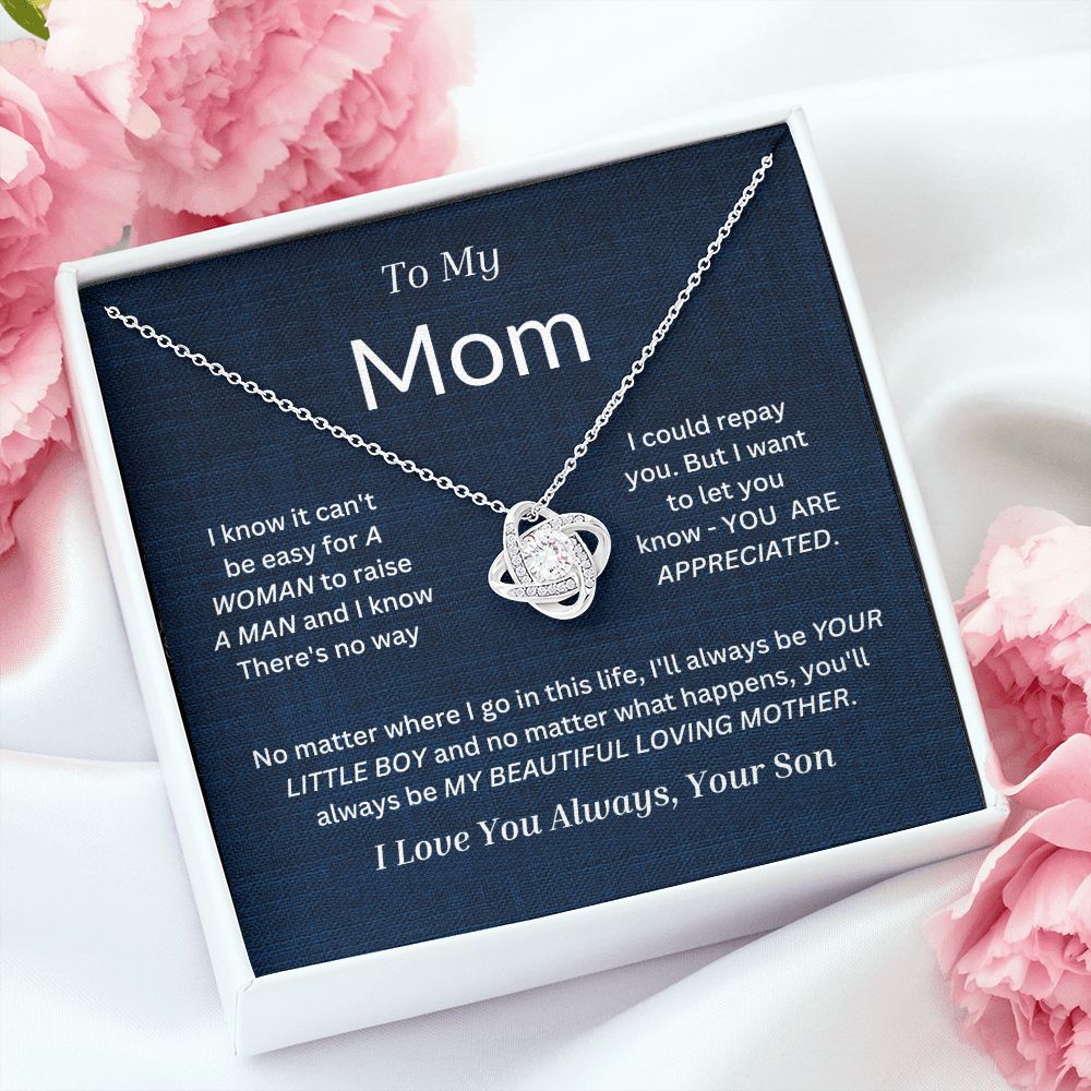 To My Mom Love Knot Necklace