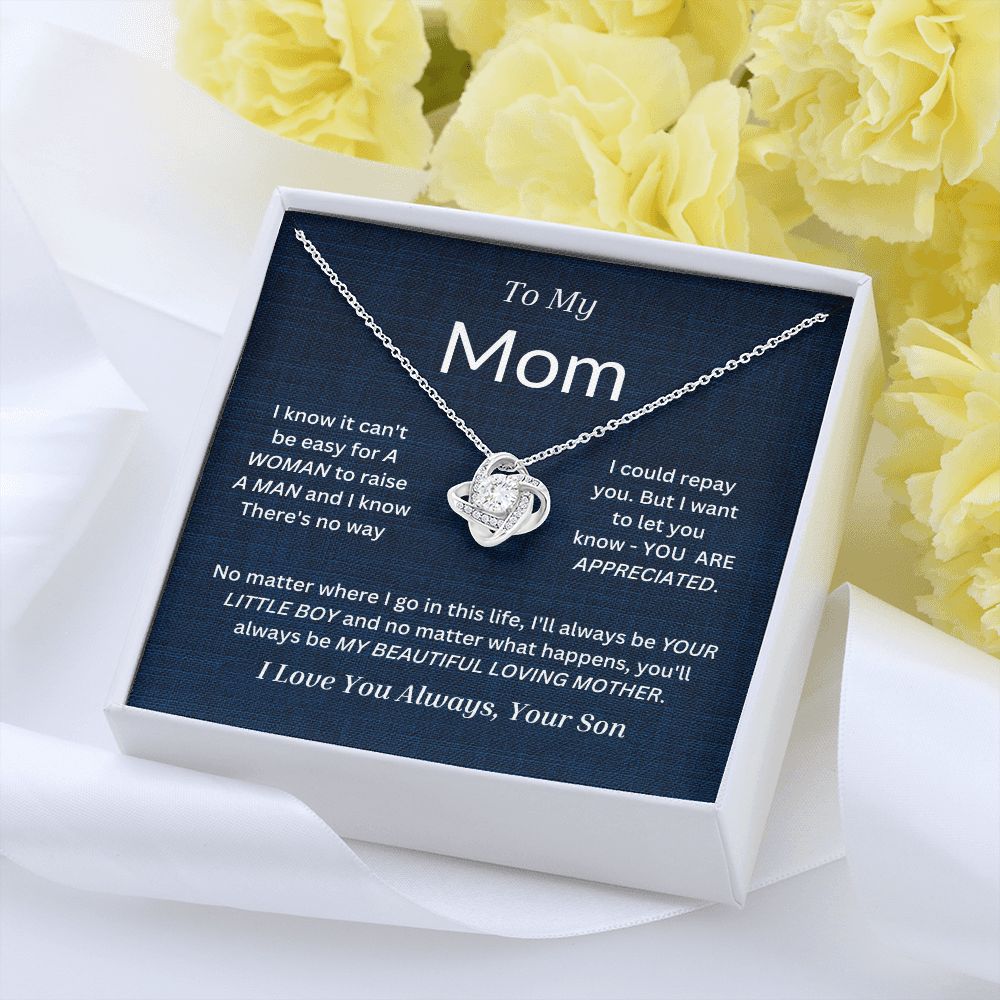 To My Mom Love Knot Necklace