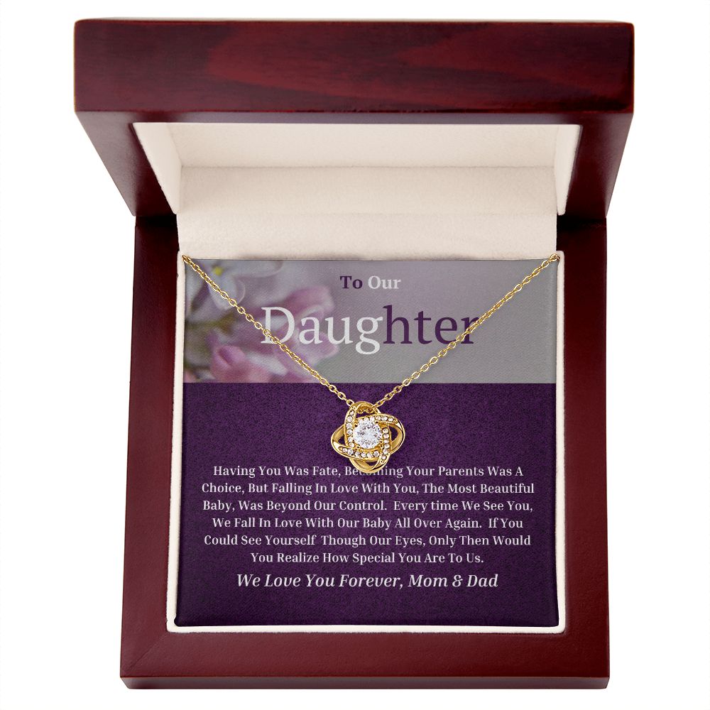 To Our Daughter Love Knot Necklace