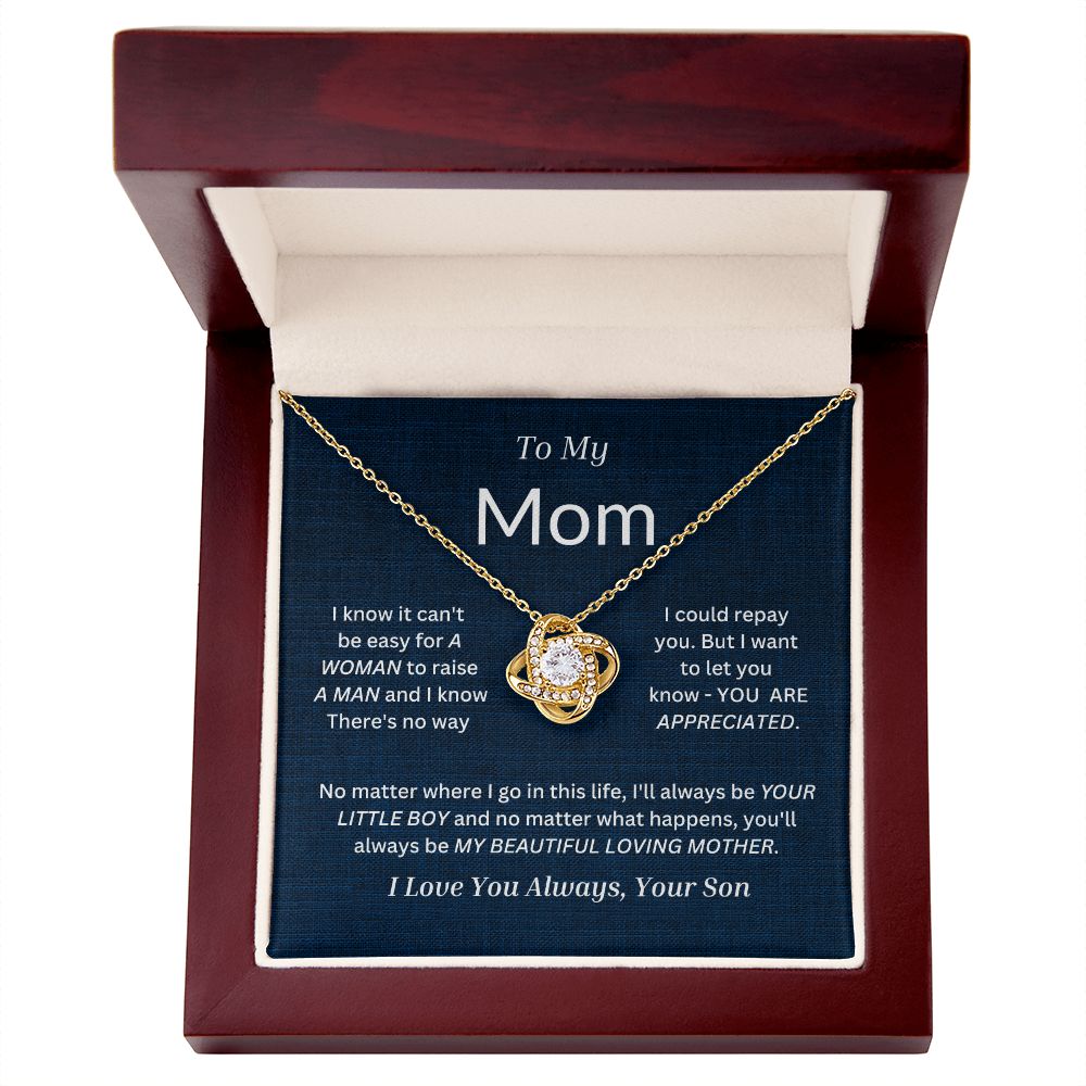 To My Mom Love Knot Necklace