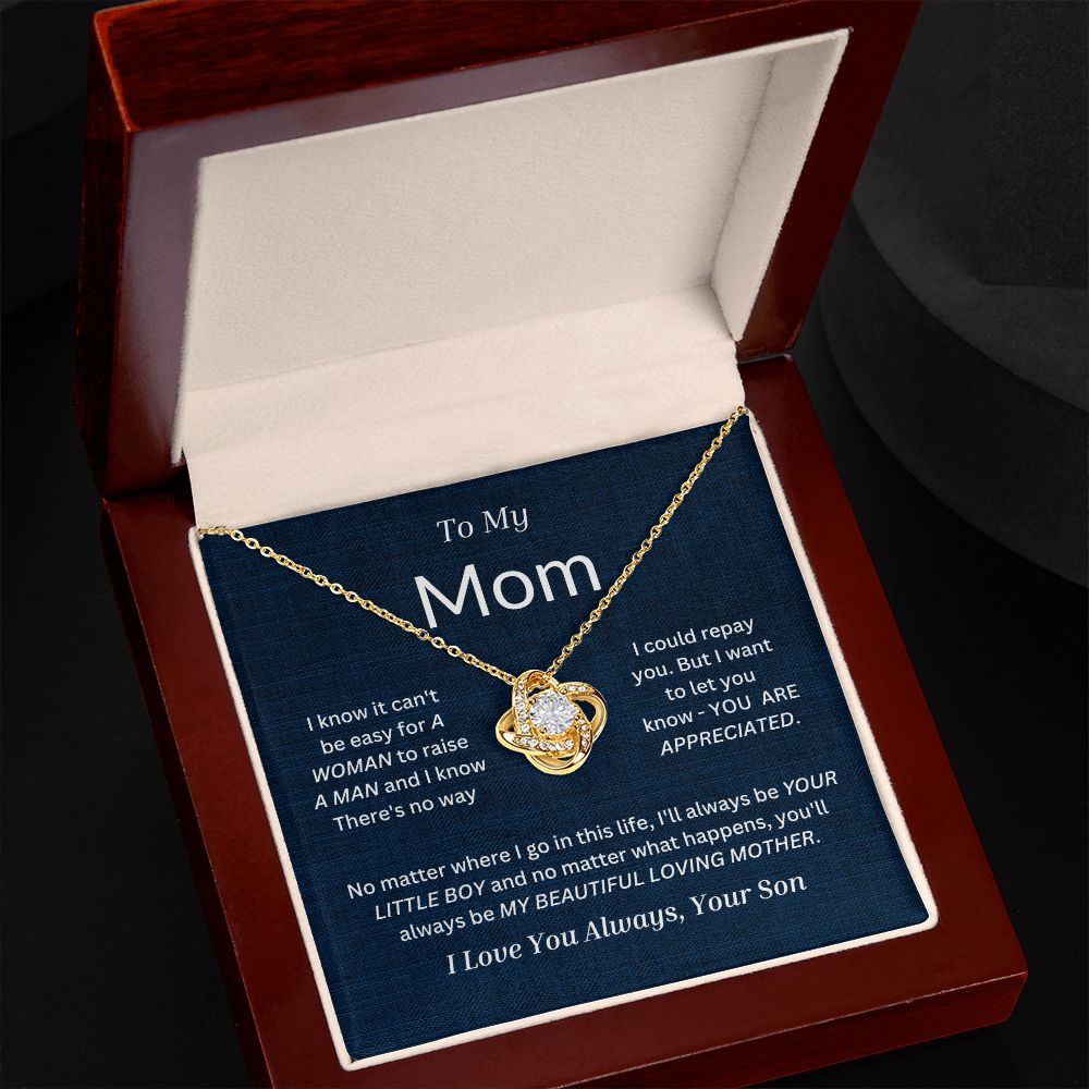 To My Mom Love Knot Necklace