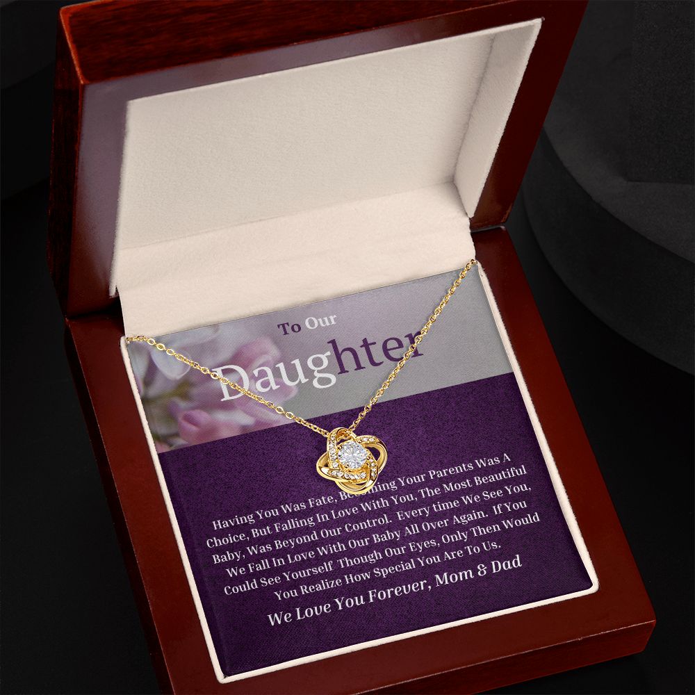 To Our Daughter Love Knot Necklace