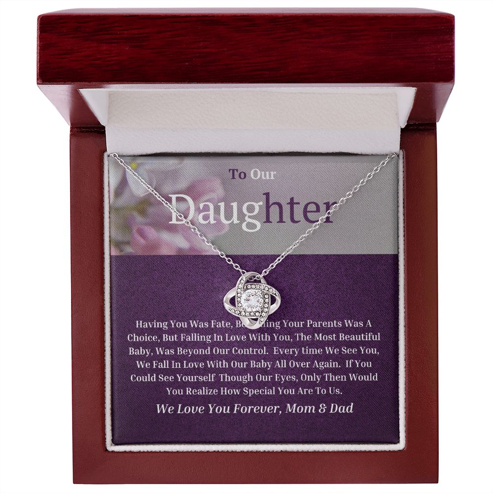 To Our Daughter Love Knot Necklace
