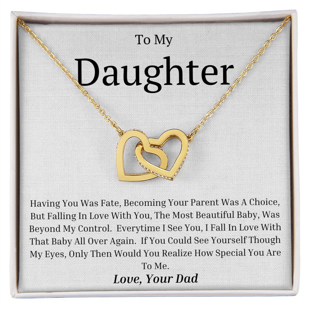 To My Daughter Interlocking Hearts necklace