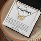 To My Daughter Interlocking Hearts necklace