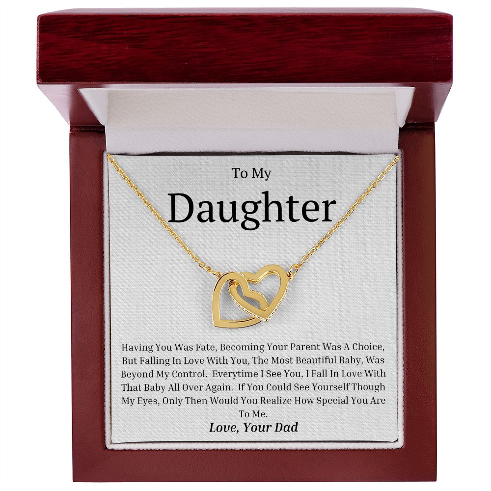To My Daughter Interlocking Hearts necklace