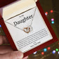 To My Daughter Interlocking Hearts necklace