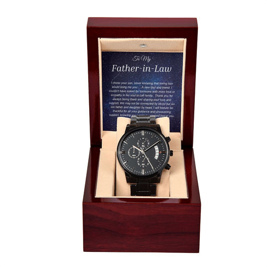 My Father-In-Law Black Chronograph Watch