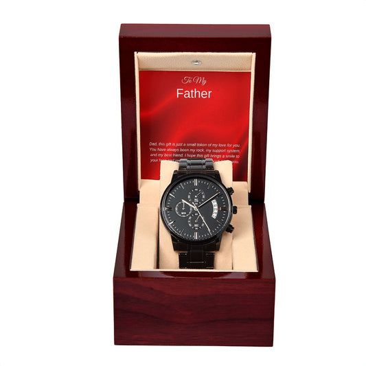 Men's Black Chronograph Watch, A Wonderful Gift for Every Father