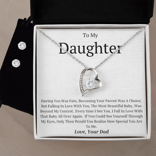 To My Daughter Forever Love Necklace, Love Dad