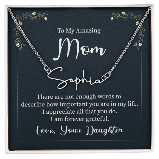 To My Amazing Mom Personalized Name Necklace